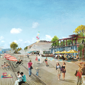 Waterfront Reactivation from day to night gif